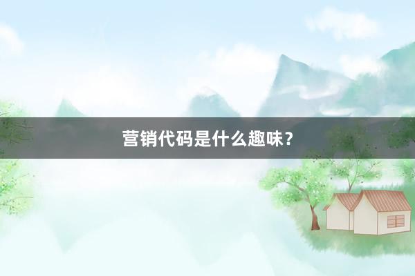 营销代码是什么趣味？